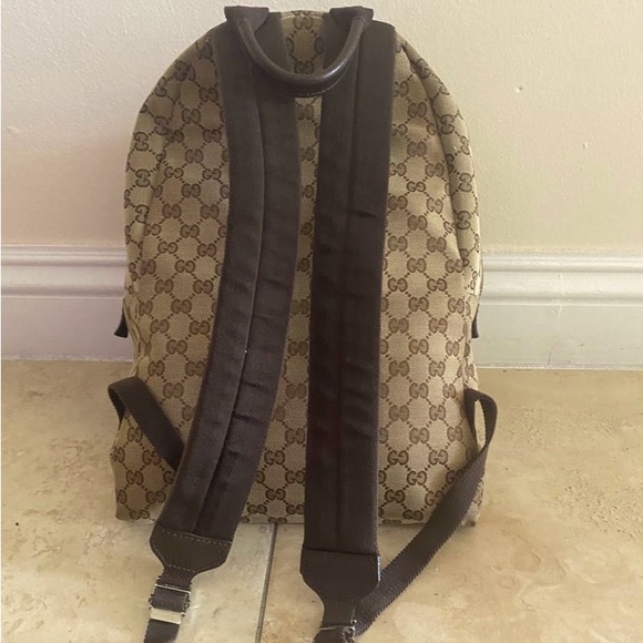 This is a Real Gucci Vintage Bookbag with Brown Gucci Print. - Picture 2 of 3